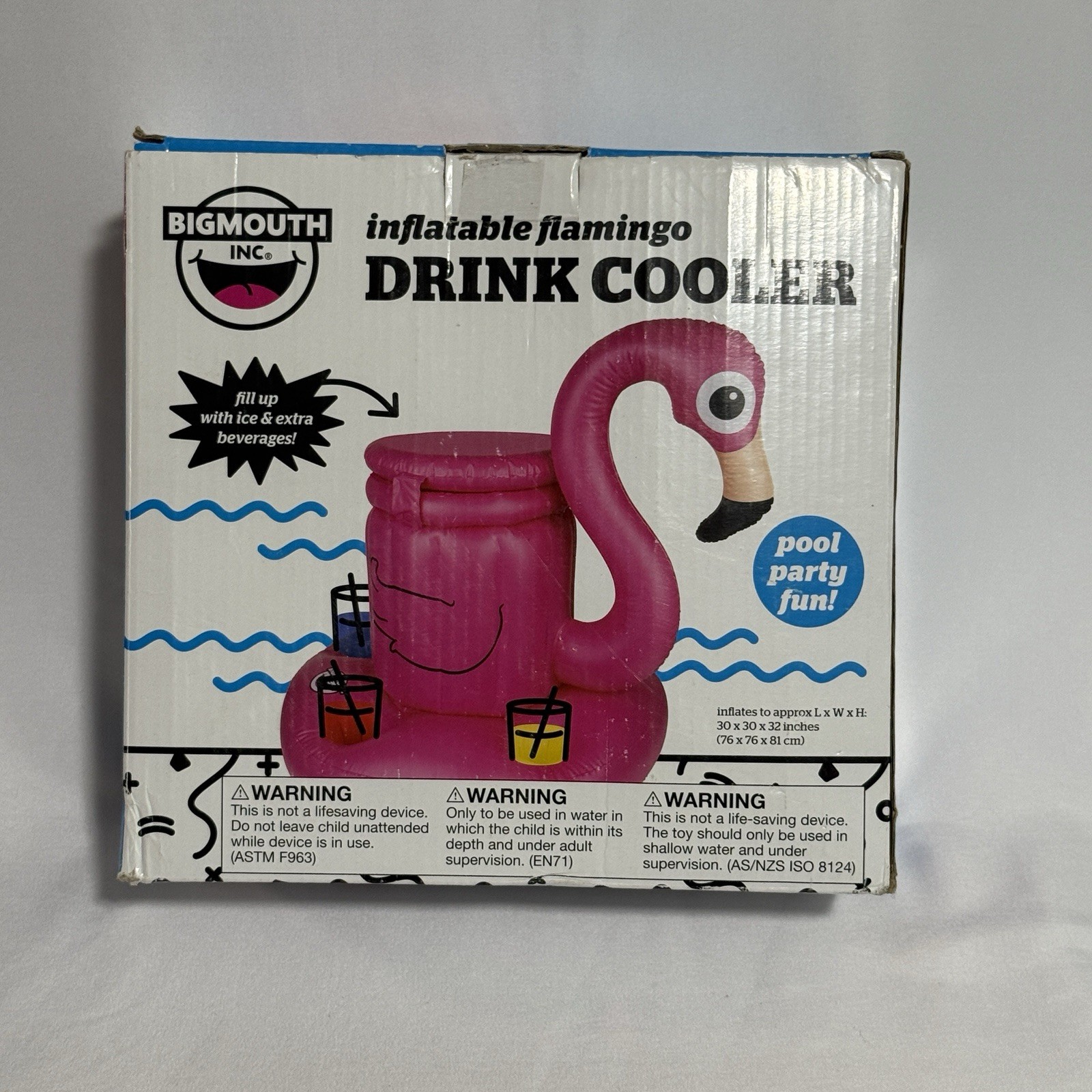 BigMouth Pink Flamingo Inflatable Cooler Drink Holder Pool Party Summer Fun NIB gallery