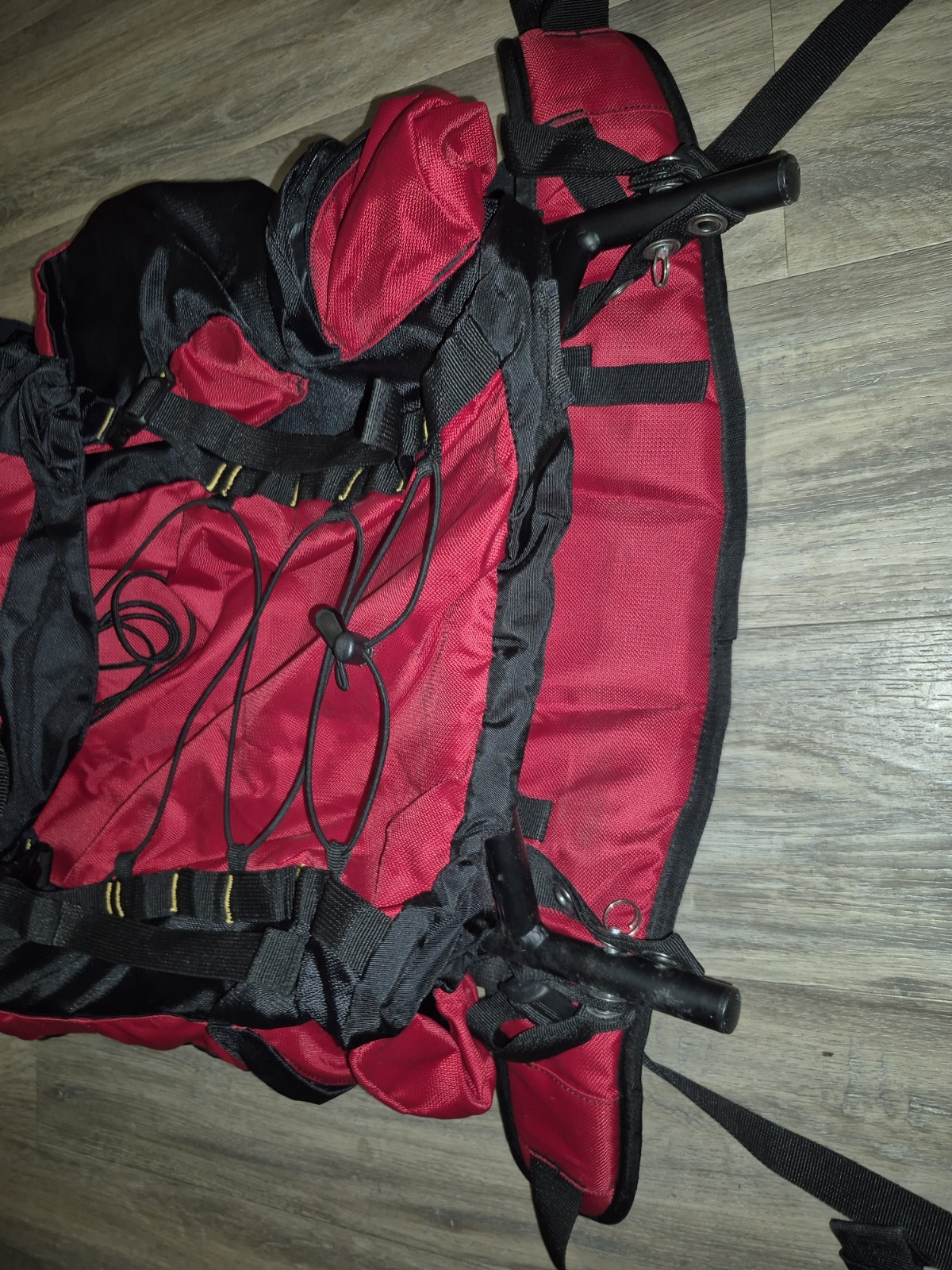 Mountainsmith External Frame Backpack Red Black Hiking Camping Pack Aluminum... 2