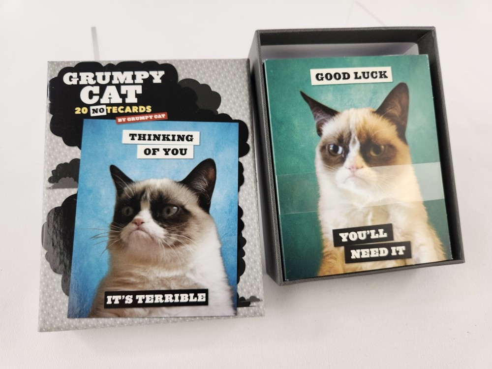 20 GRUMPY CAT No Note Cards Envelope Set Internet Meme Funny Kitty Feline Art