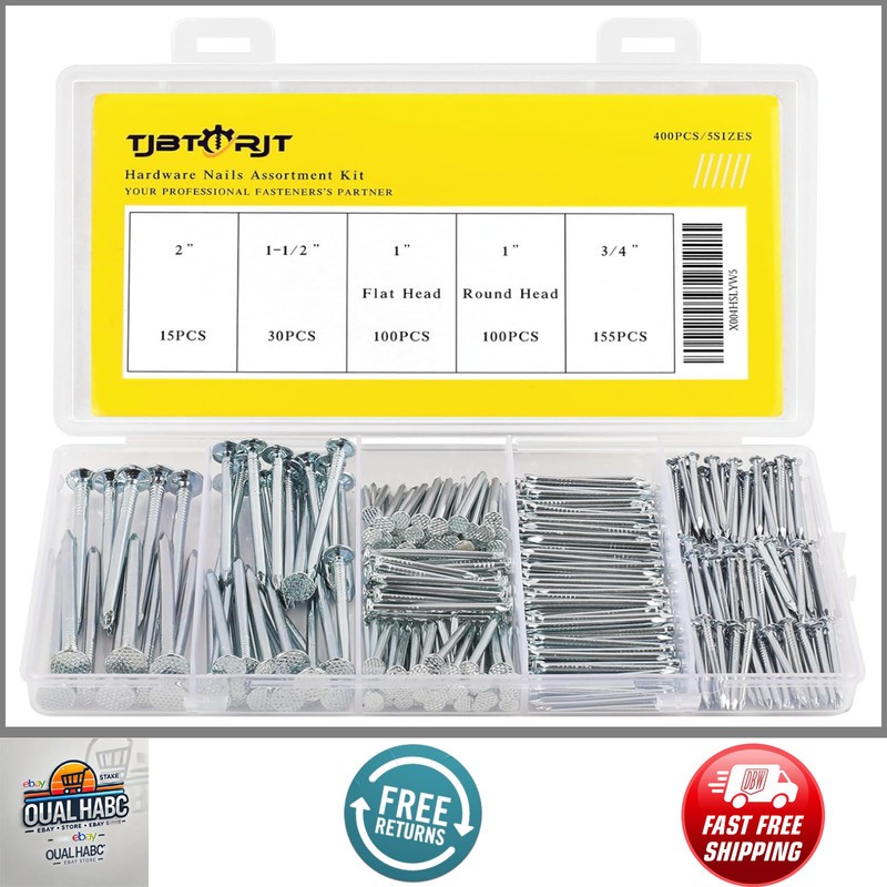 Picture Hanging Nails 400pcs Kit 5 Sizes Up To 2 Inch Wall Art Wood Hardware gallery