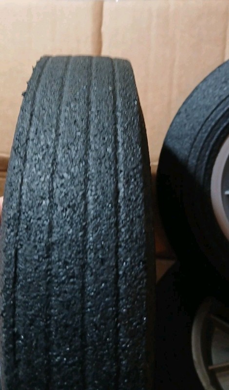 4-Pack 10''x2'' Flat Free Solid Rubber Replacement Tires with 5/8” Axles NEW gallery