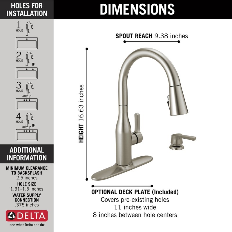 Delta Marca Pull-Down Kitchen Faucet Spotshield Stainless-Certified Refurbished gallery