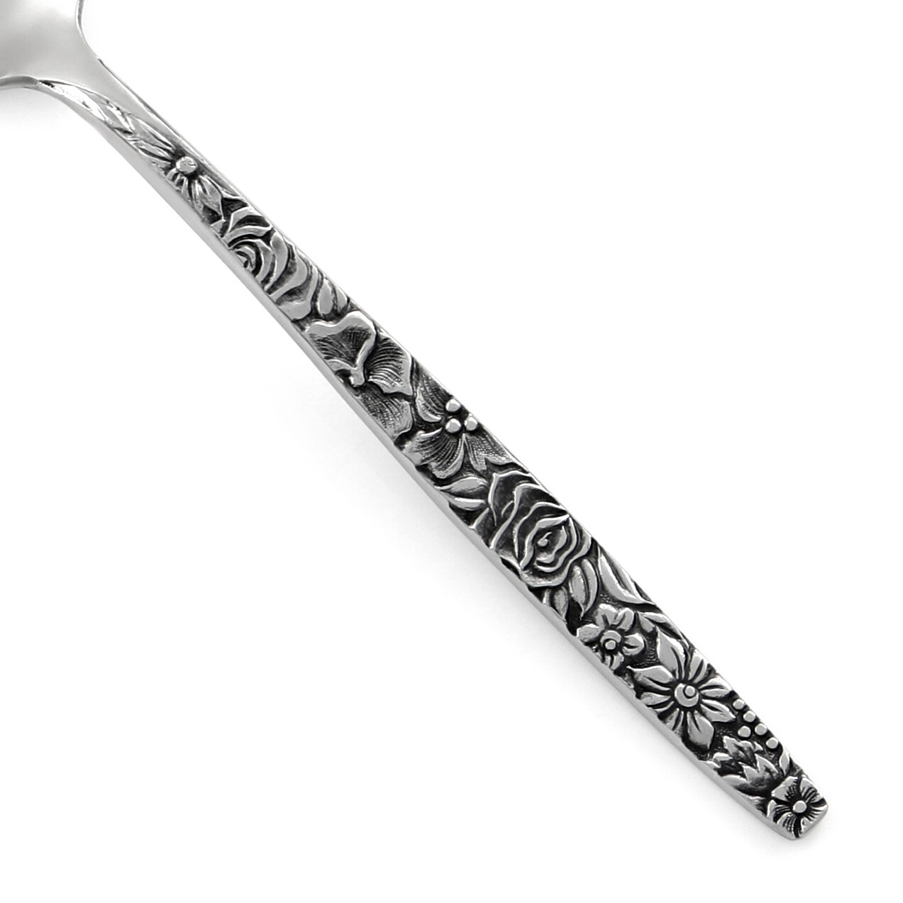 Ekco Eterna LAS PALMAS Stainless Floral Black Accent Silverware CHOICE Flatware gallery