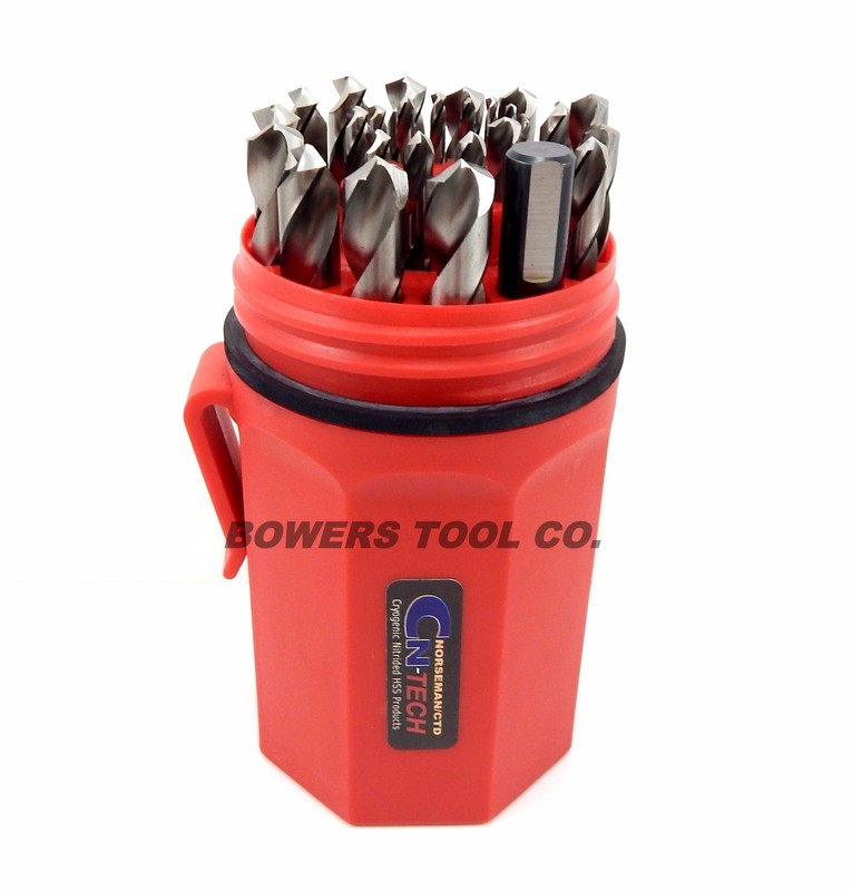 Norseman 29pc CN-TECH Drill Bit Set NITRIDE-CRYO M7 1/16-1/2 Hi-Moly USA CT-29P gallery