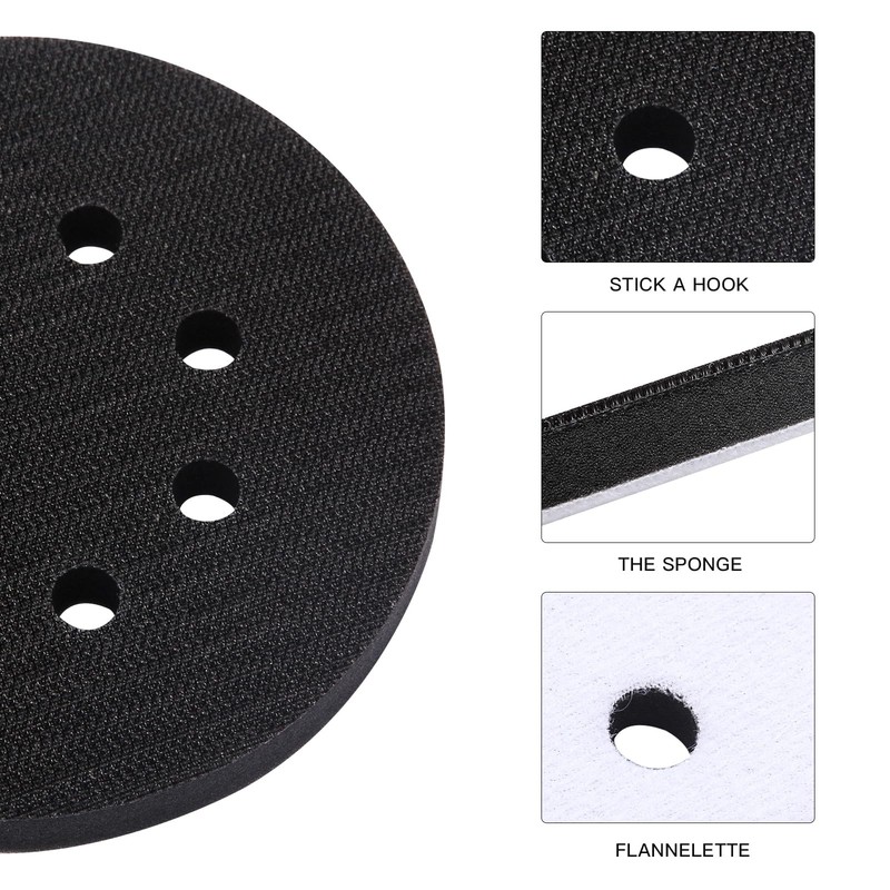TPSUIPA 6 Pack 5 Inch 8 Holes Interface Pad, 5” Orbital Sander Foam Pad gallery