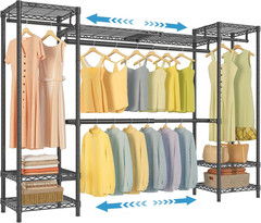 X30 Expandable Clothes Rack Adjustable from 5′ to 6’11”, 950Lbs Capacity Heavy D