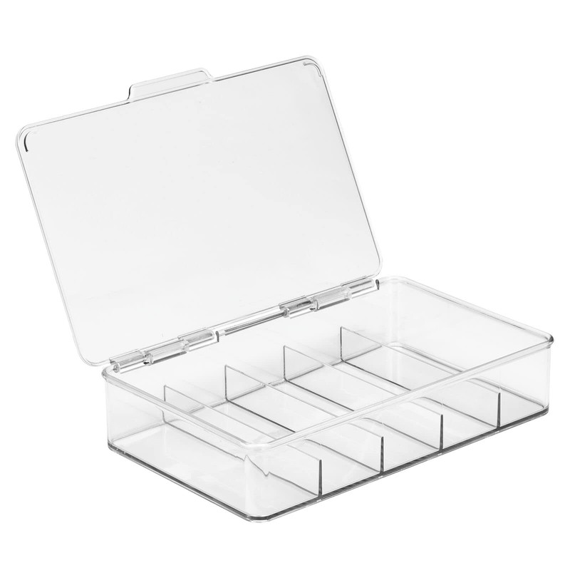 mDesign Plastic Stackable Eyeglass Case Storage Organizer Pack of 2, Clear gallery