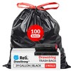 Reli. 39 Gallon Trash Bags Drawstring (100 1 Count (Pack of 100), Black gallery
