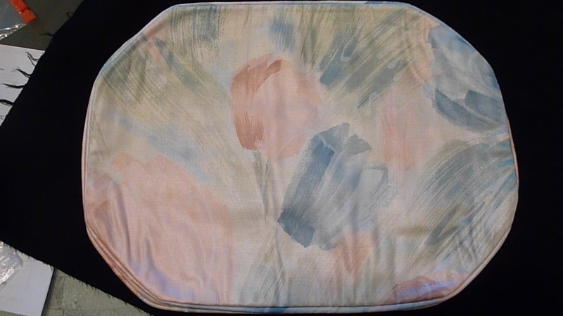 6 - CUSTOM MADE FABRIC MULTI-COLOR FLORAL MOTIF TABLE PLACEMENTS - Like New gallery