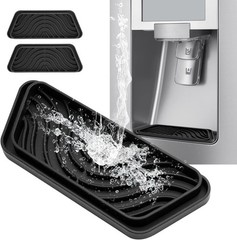 Refrigerator Drip Catcher Tray – 2 Pack Non-Slip Silicone for Samsung & GE