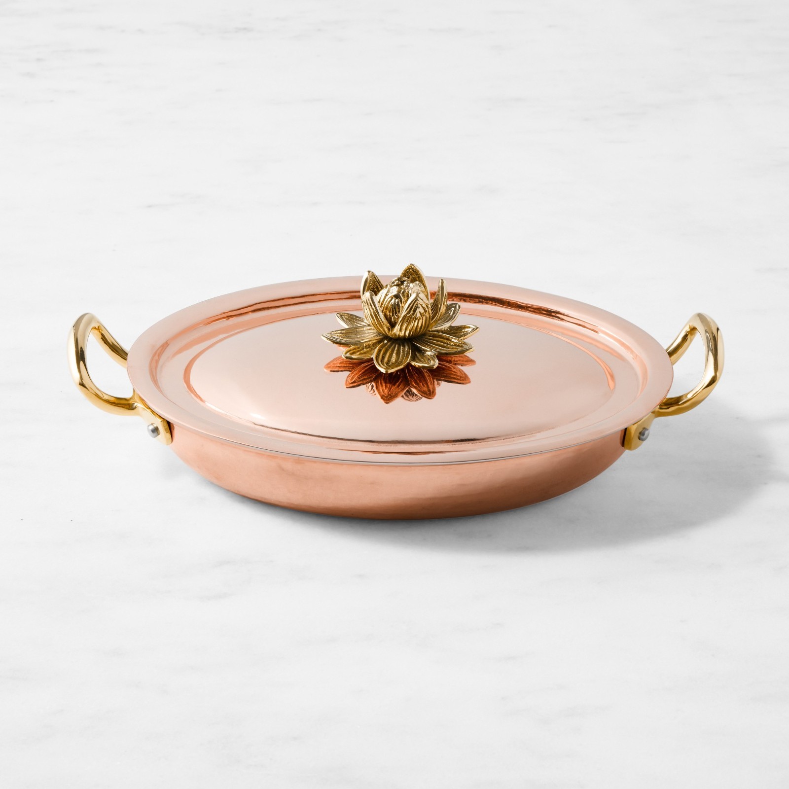 Ruffoni Historia Hammered Copper Covered Au Gratin with Artichoke Knob gallery