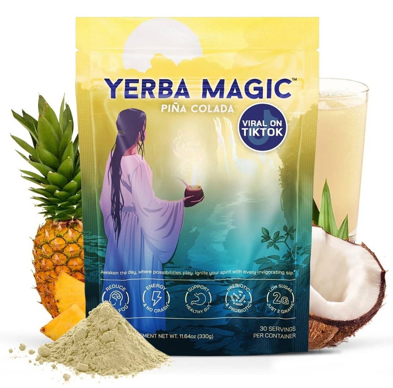 Yerba Mate Tea, Yerba Magic Coffee Alternative Stick Packs with Lion's Mane gallery