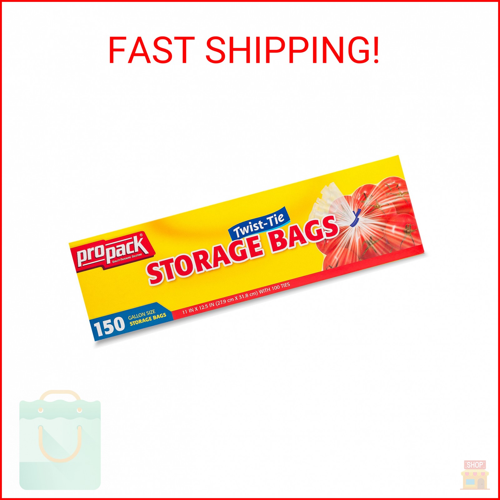 ProPack Disposable Plastic Storage Bags with Original Twist Tie, 1 Gallon Size, gallery