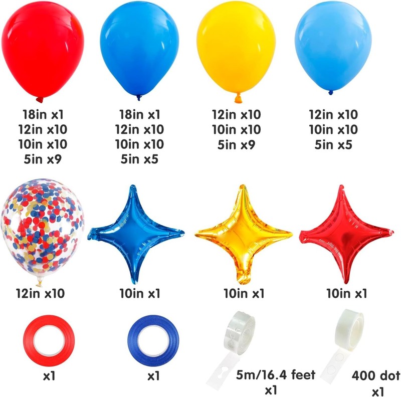 Carnival Circus Theme Party Decorations, Primary Color Balloon Arch Kit, 120p... gallery