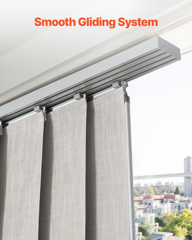 VEVOR Panel Track Blinds Extendable Track from 45.8 in to 86 in W Trimmable gallery