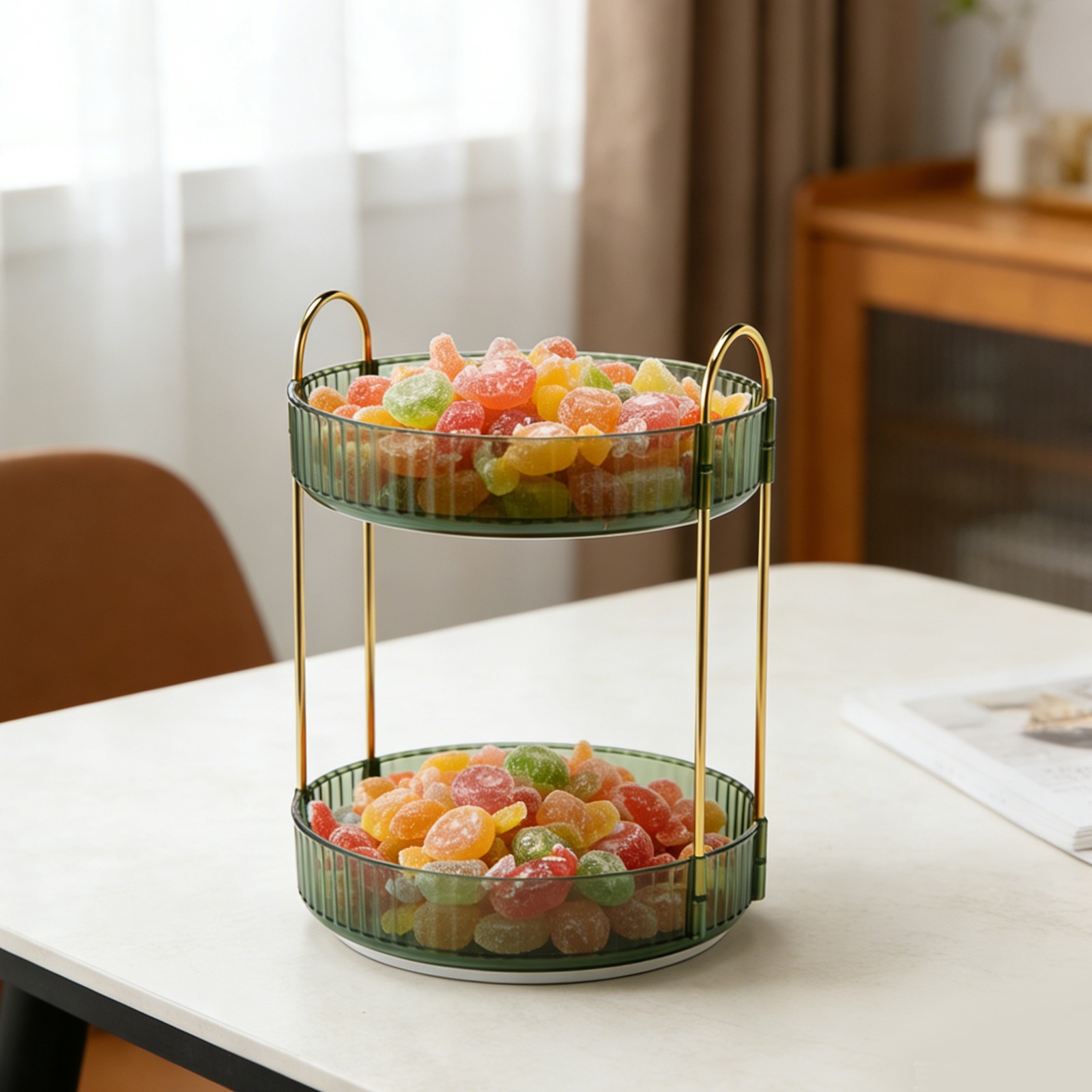 Double-layer Cosmetic organizer 360° Tabletop Mount Type Cosmetic Storage Rack gallery