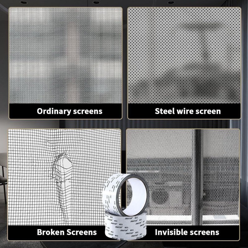 Window Screen Repair Patch Adhesive Fiberglass Mesh Hole Repair Tape 5*200cm US gallery