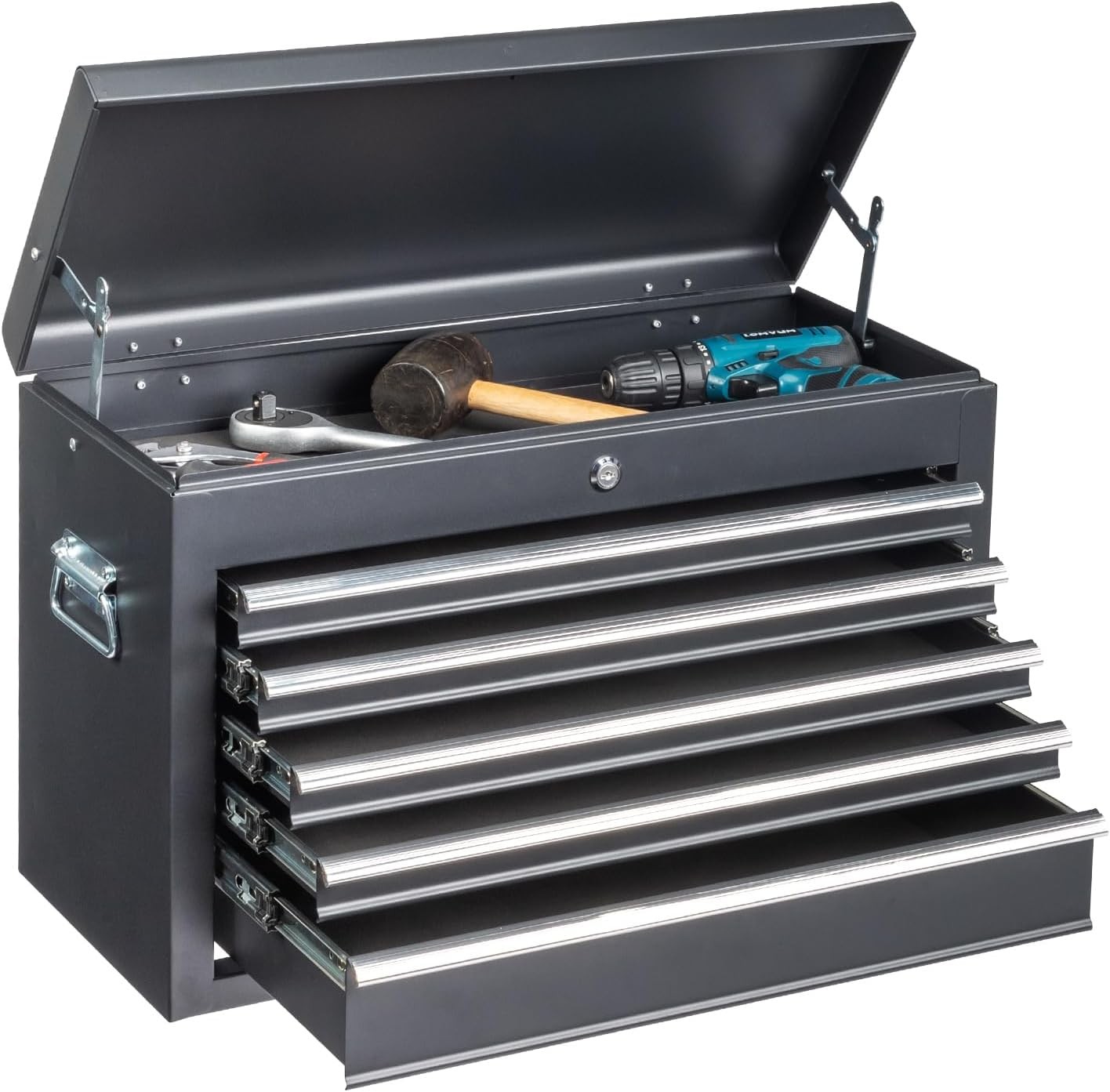 5-Drawer Tool Chest Metal Tool Box Storage Cabinet Organizer with Lock & Keys US gallery