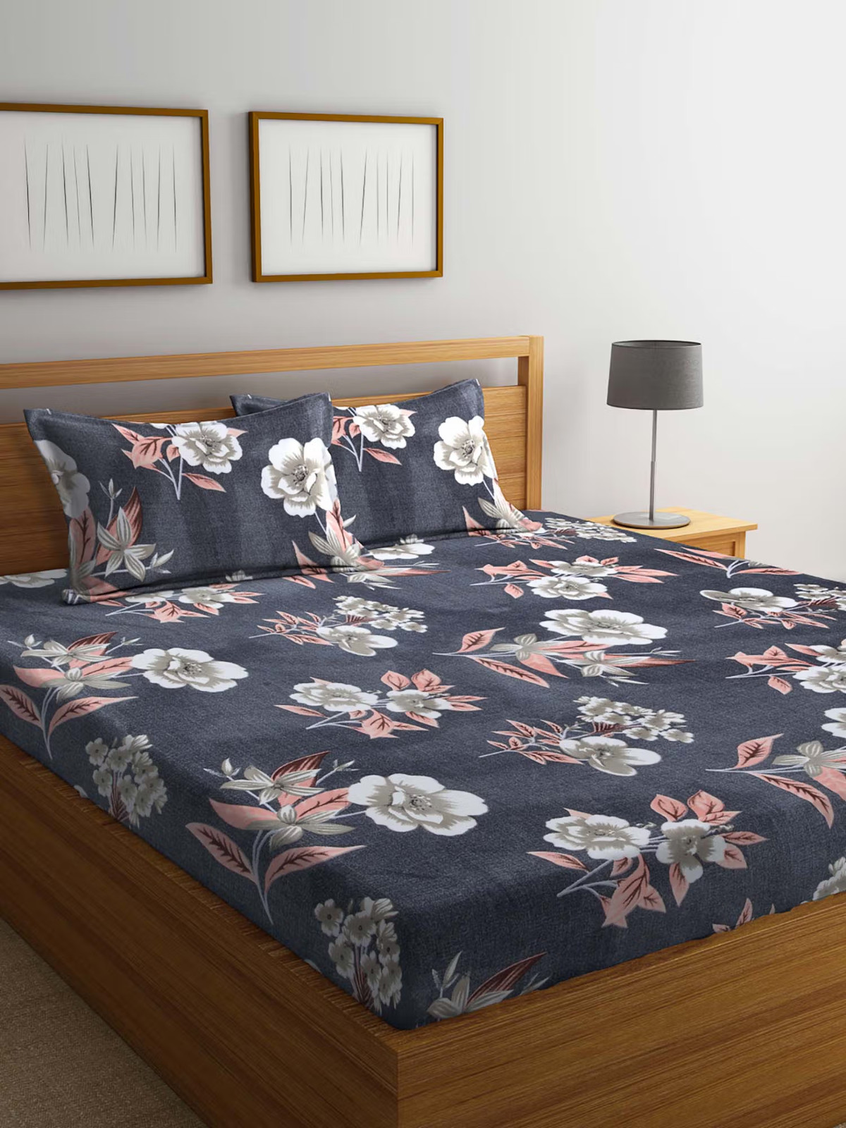 Cotton Blend Double Bedsheet with 2 Pillow Cover IB 42 gallery