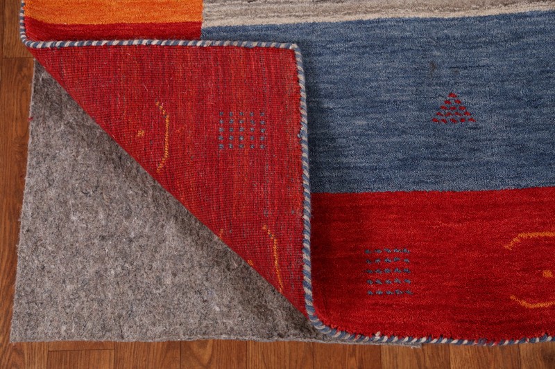 Bordered High-quality Hand-woven Wool Rug Durable Gabbeh Rug 6x8 ft gallery