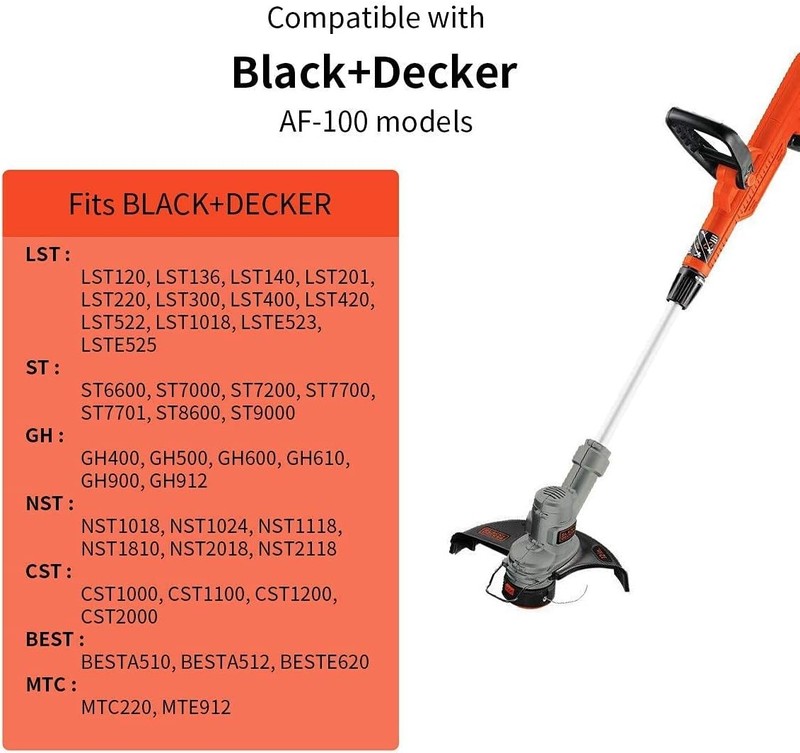 String Trimmer Line for Black and Decker Trimmer/Edger, AF-100, 6 Spools , 1 Cap gallery