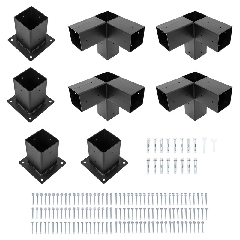 Pergola Brackets 3 Way Right Angle Corner Post Bracket Base 4" x 4" Wood Lumber gallery