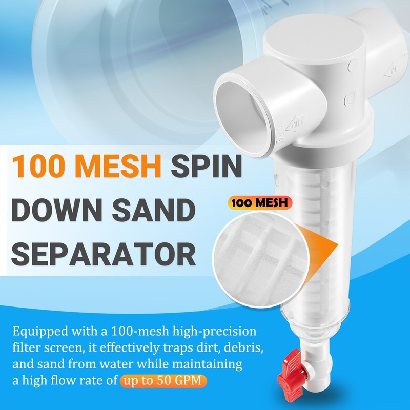 Replace For Rusco/Vu-Flow 1-1/2" Spin Down Filter 100 Mesh Sediment Water Filter gallery