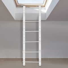 73-93in Depth Window Well Ladder 6-Steps Steel Ladder with Hooks Bolt Holes