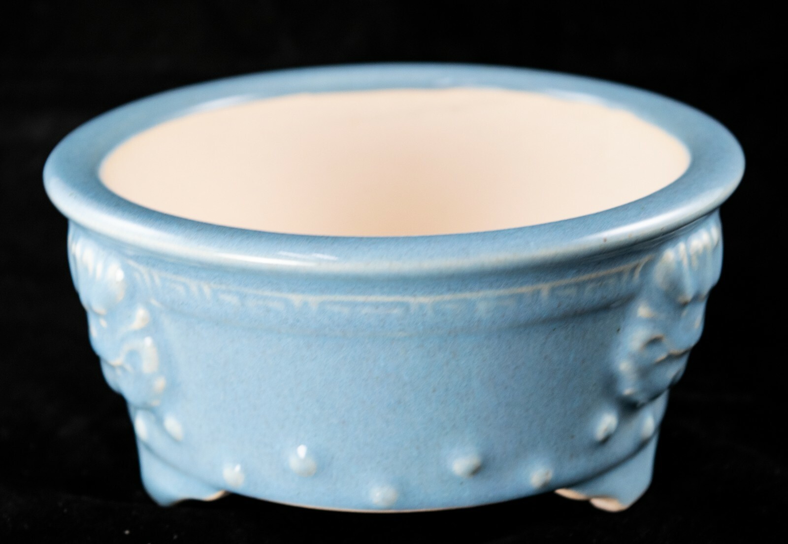 Fine Round Baby Blue Succulent & Shohin Bonsai Pot + Mesh - 6.25"x 6.25"x 2.75" gallery