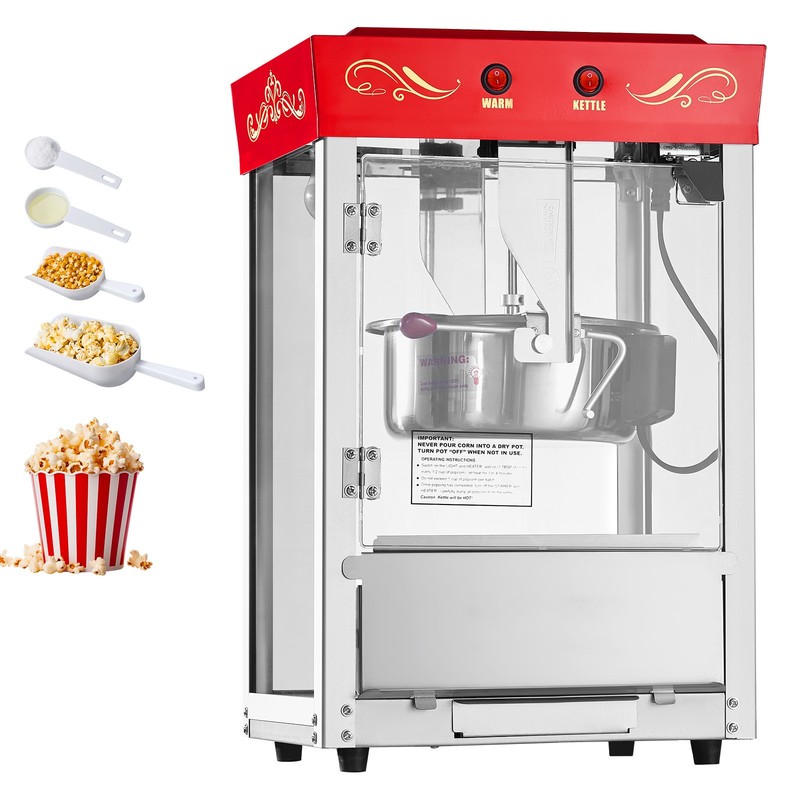 Uimoso Countertop Popcorn Maker with 800W Power 8oz Kettle, 48-Cup Capacity, Red gallery