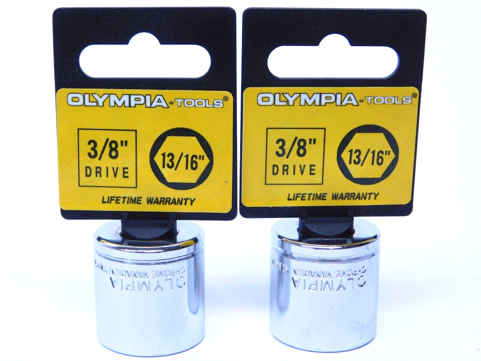 2 PIECES! NEW OLYMPIA TOOLS 3/8" Drive, 6-Point Socket 13/16" BULK PACK (HR) gallery