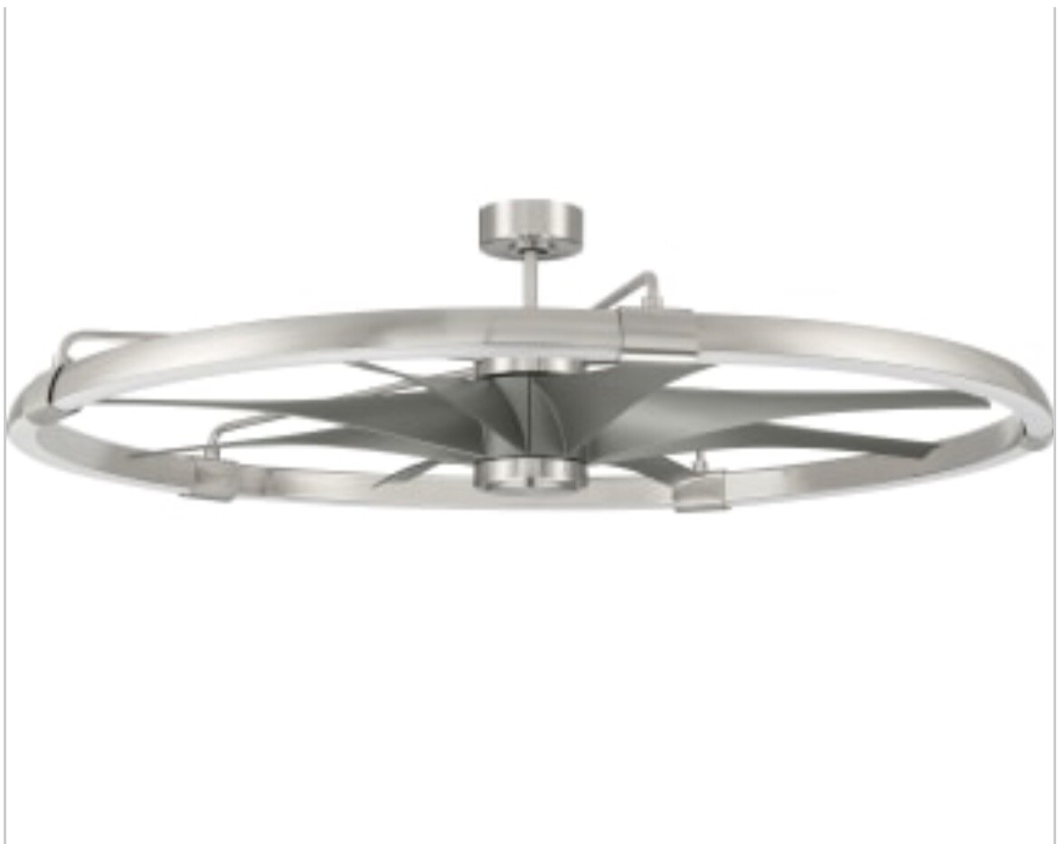 Craftmade 57” Axel Nickel DC Motor Damp Rated WiFi LED Remote Ceiling Fan gallery