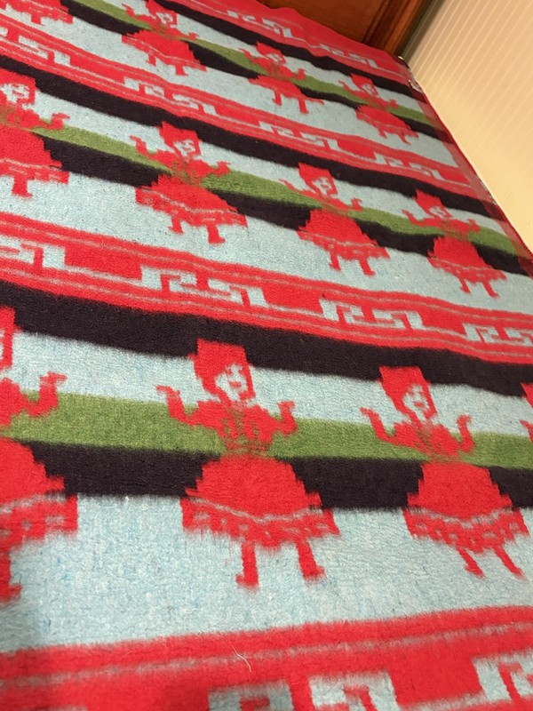 Profitex Alpaca Wool Blend Blanket Throw 62x83 Peru Dancer Motif Reversible rare gallery