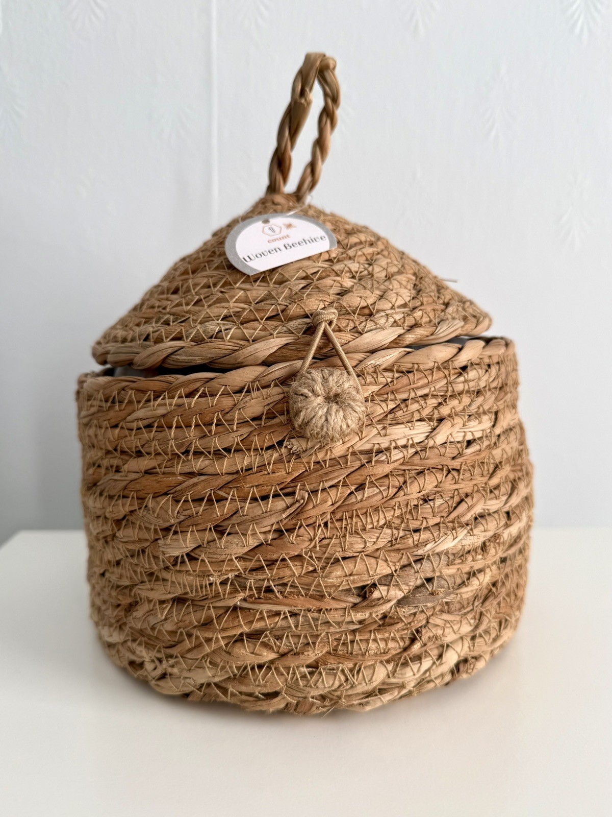Woven Beehive Baskets Natural Grass Rustic Farmhouse Container New gallery
