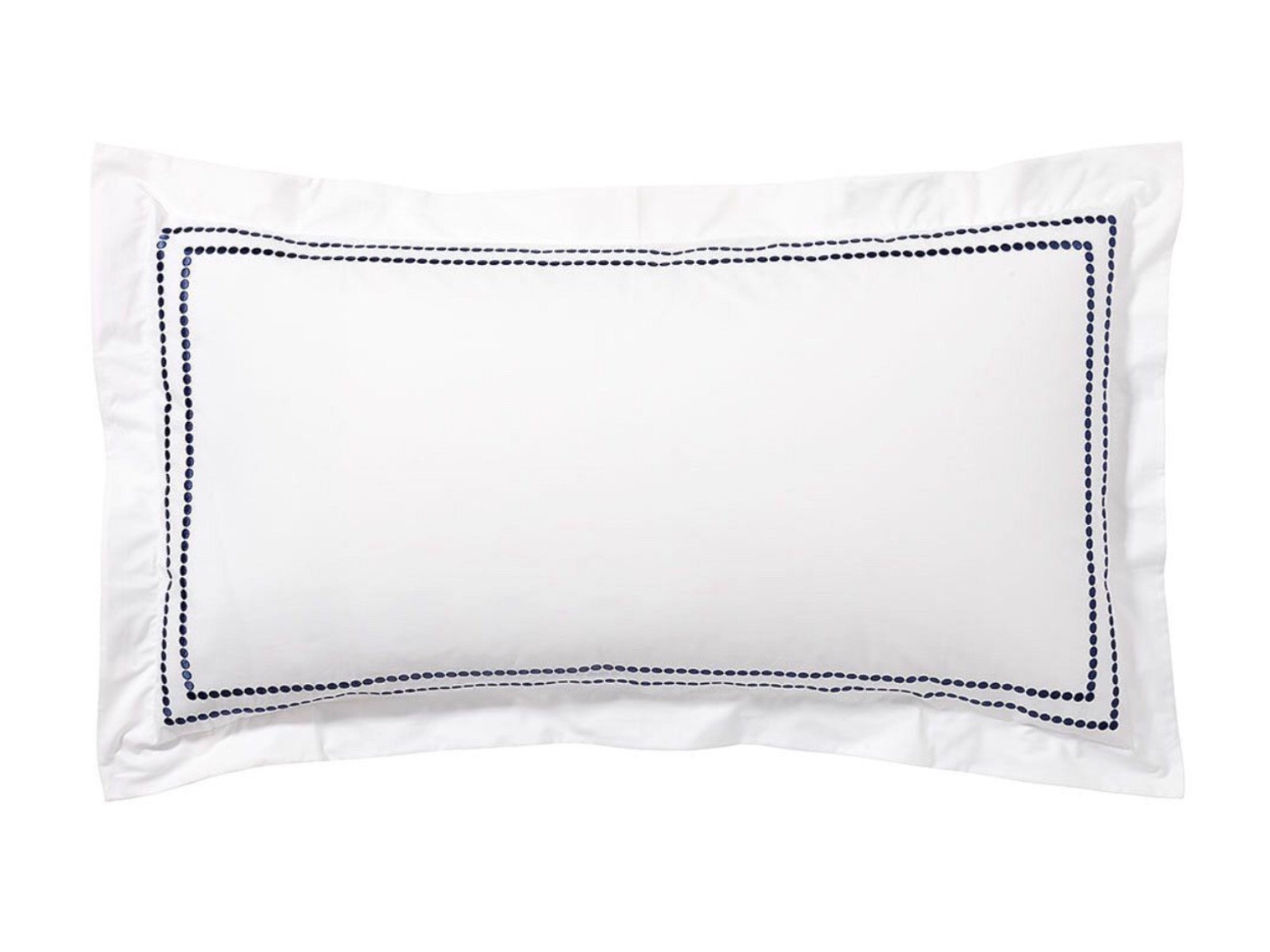 POTTERY BARN Pearl Embroidered Organic Percale (1) KING Pillow Sham Twilight NEW gallery
