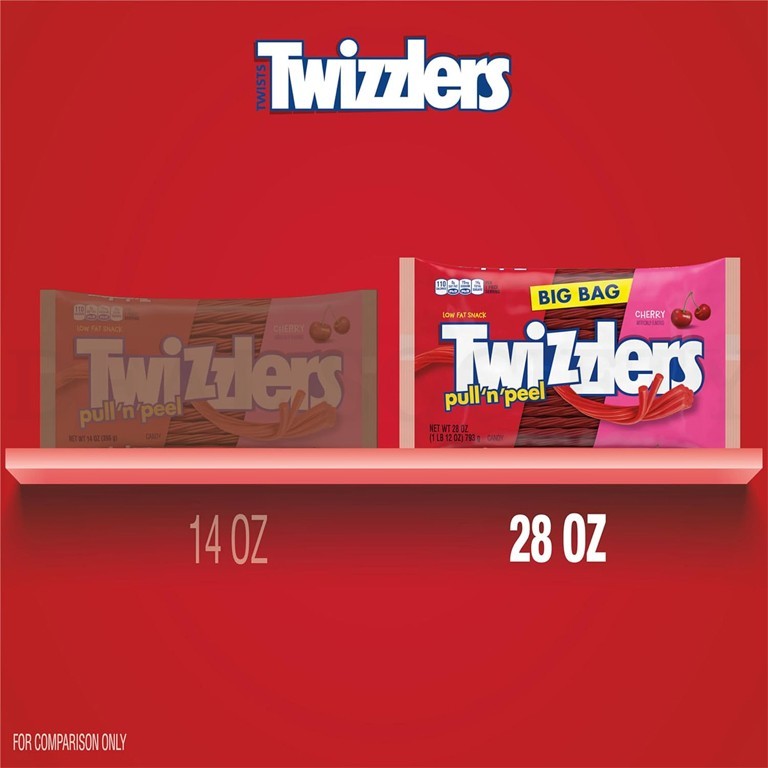 Twizzlers Pull 'n' Peel Cherry Flavored Licorice Candy 28oz Lot of 4 Bags gallery