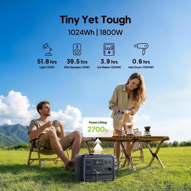 BLUETTI Elite 100 V2 Bio-based 1024Wh 1800W Portable Power Station for Outdoors gallery