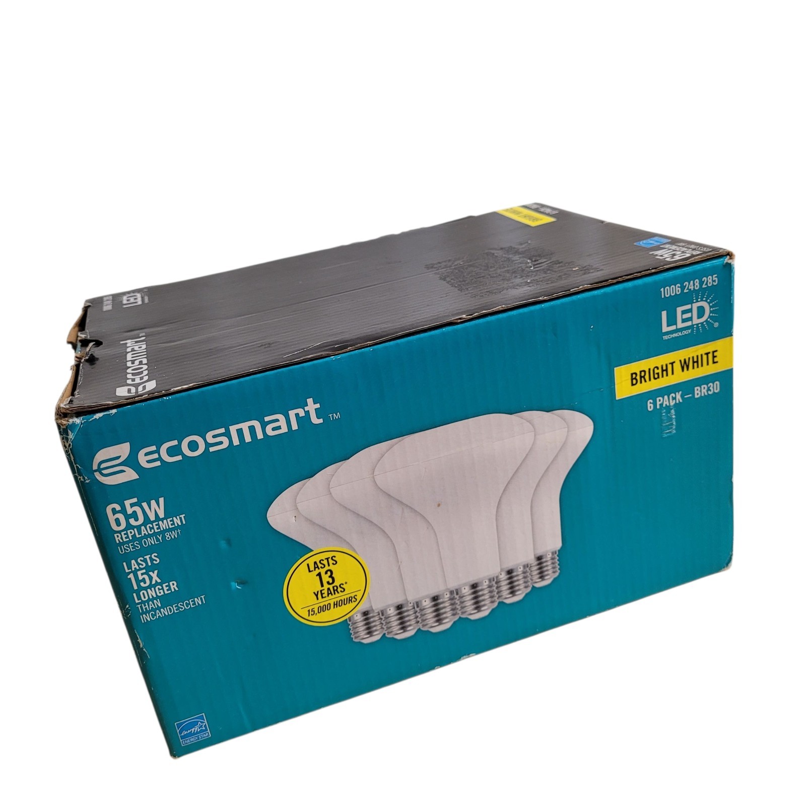 EcoSmart 65-Watt BR30 Dimmable LED Flood Light Bulb Bright White (6-Pack) gallery