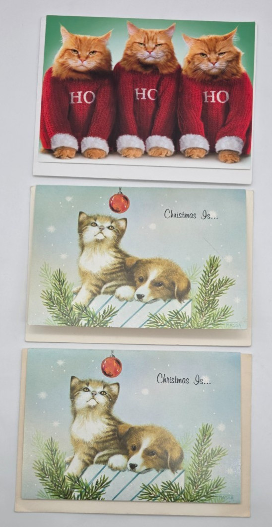 8 Christmas Cards With Cats Kittens GC188 gallery