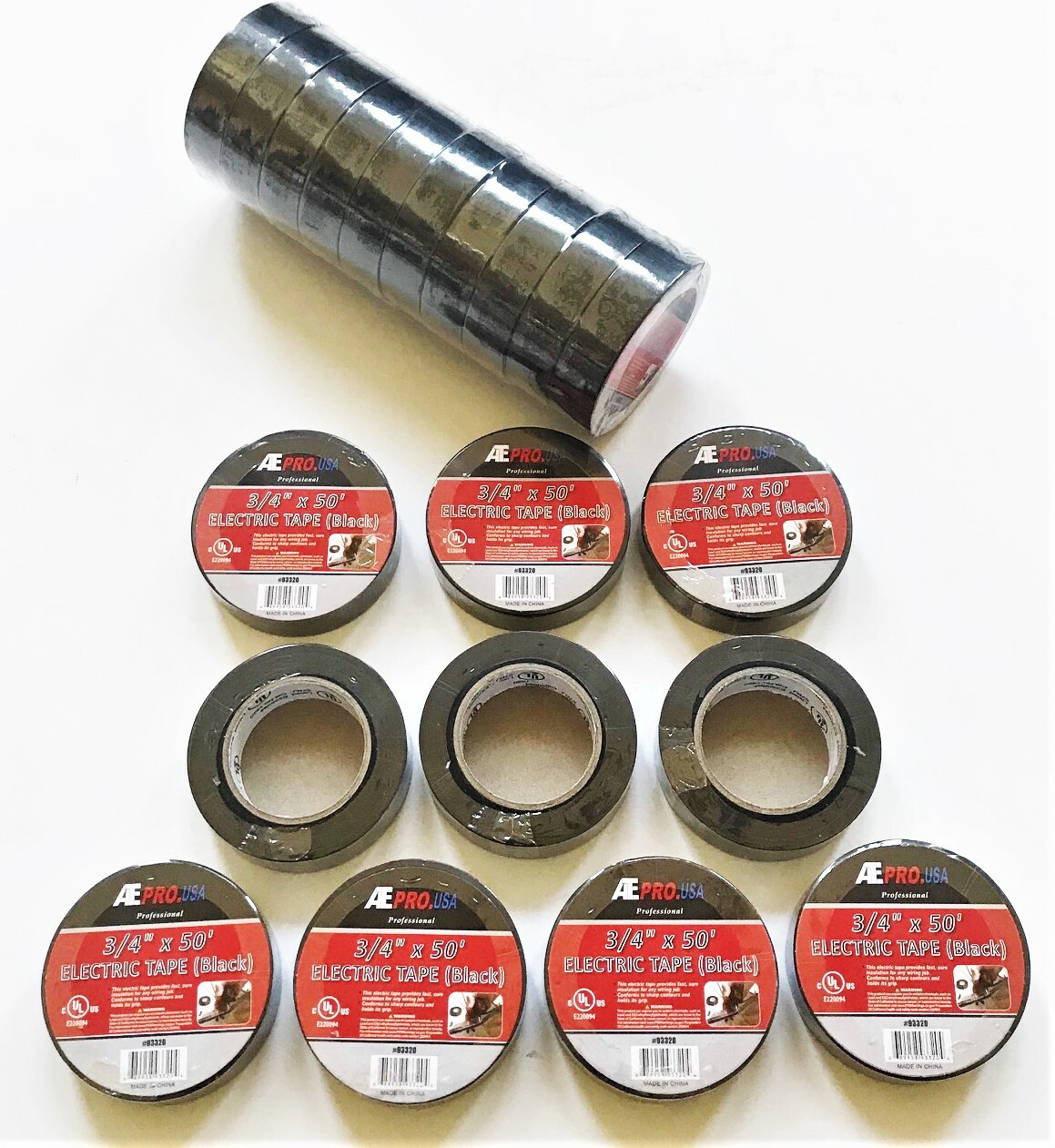 20 ROLLS ATE PRO TOOLS UL APPROVED BLACK ELECTRICAL ELECTRIC TAPE 3/4" x 50' gallery