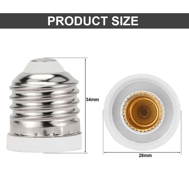5/10pc Light Bulb Socket Adapter Medium Base E26 to E12 Candelabra Screw Reducer gallery
