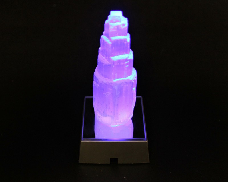 LED Light Base LED Multi Color Changing LED Square Base Selenite Jewel Display gallery