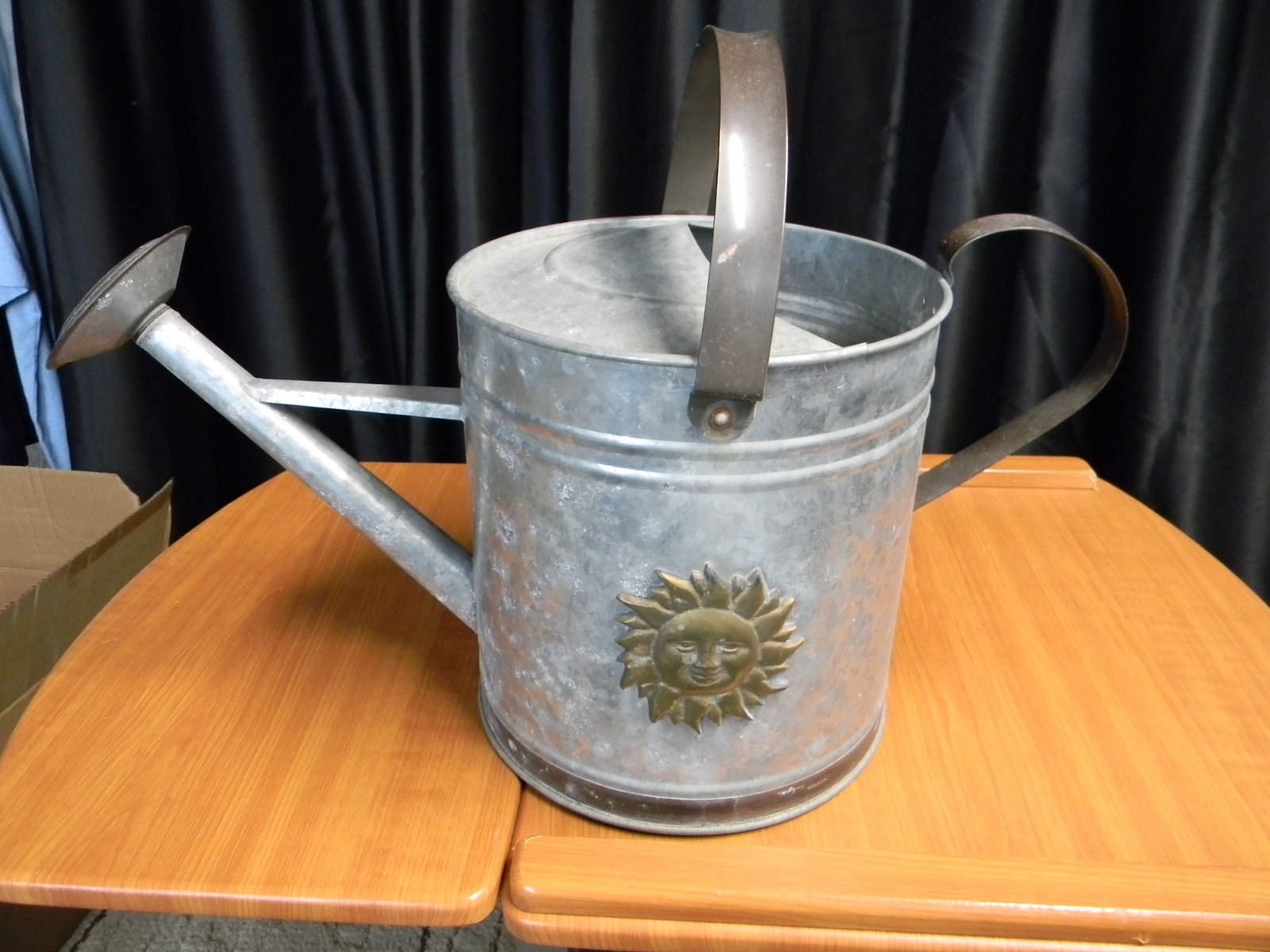 Vintage Galvanized Metal Watering Can - 2-1/2 Gallons Large Filling Opening gallery