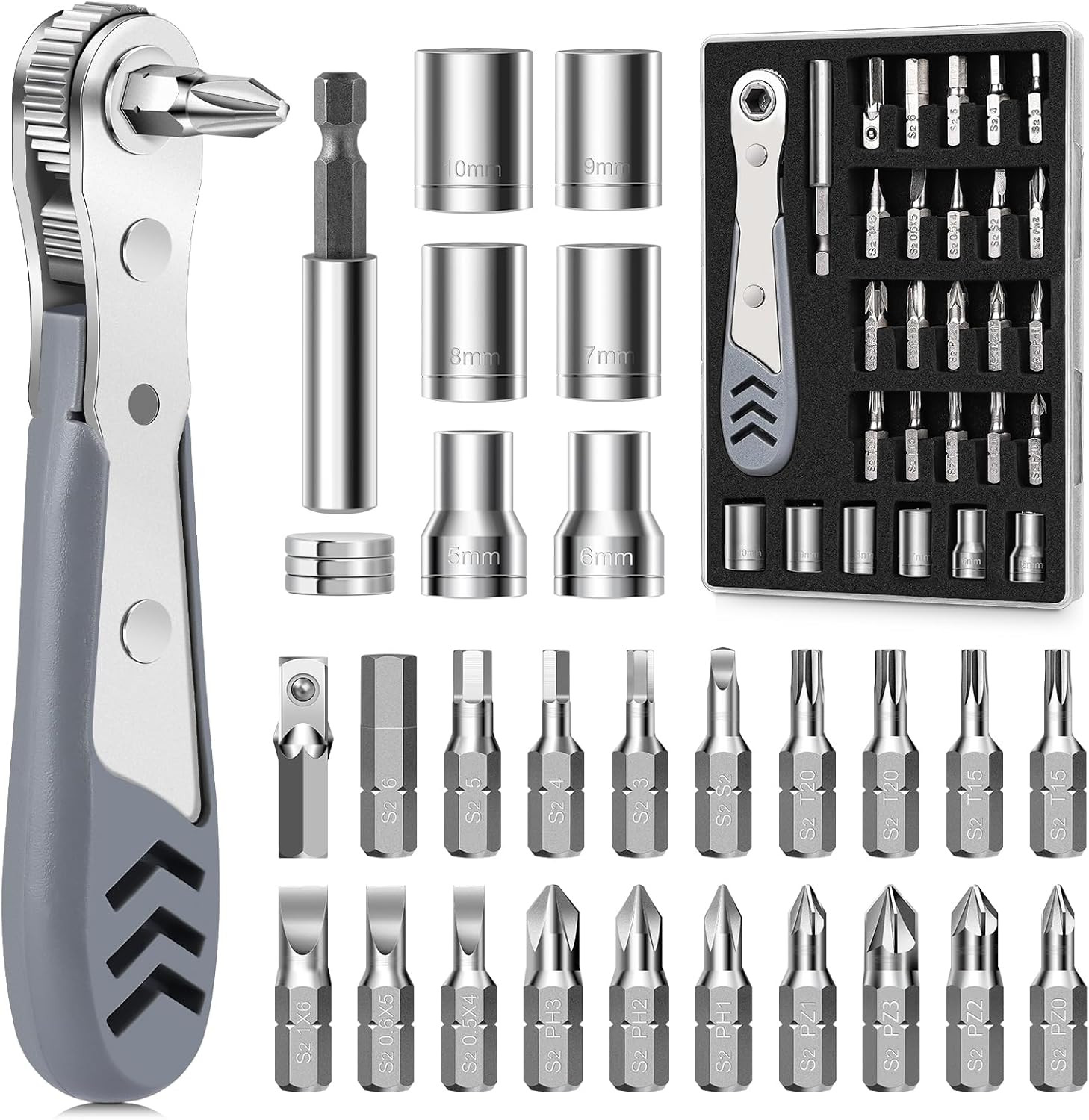 30in1 Right Angle Screwdriver, 36-Tooth Mini Ratchet Wrench, Angle Screwdrive... gallery