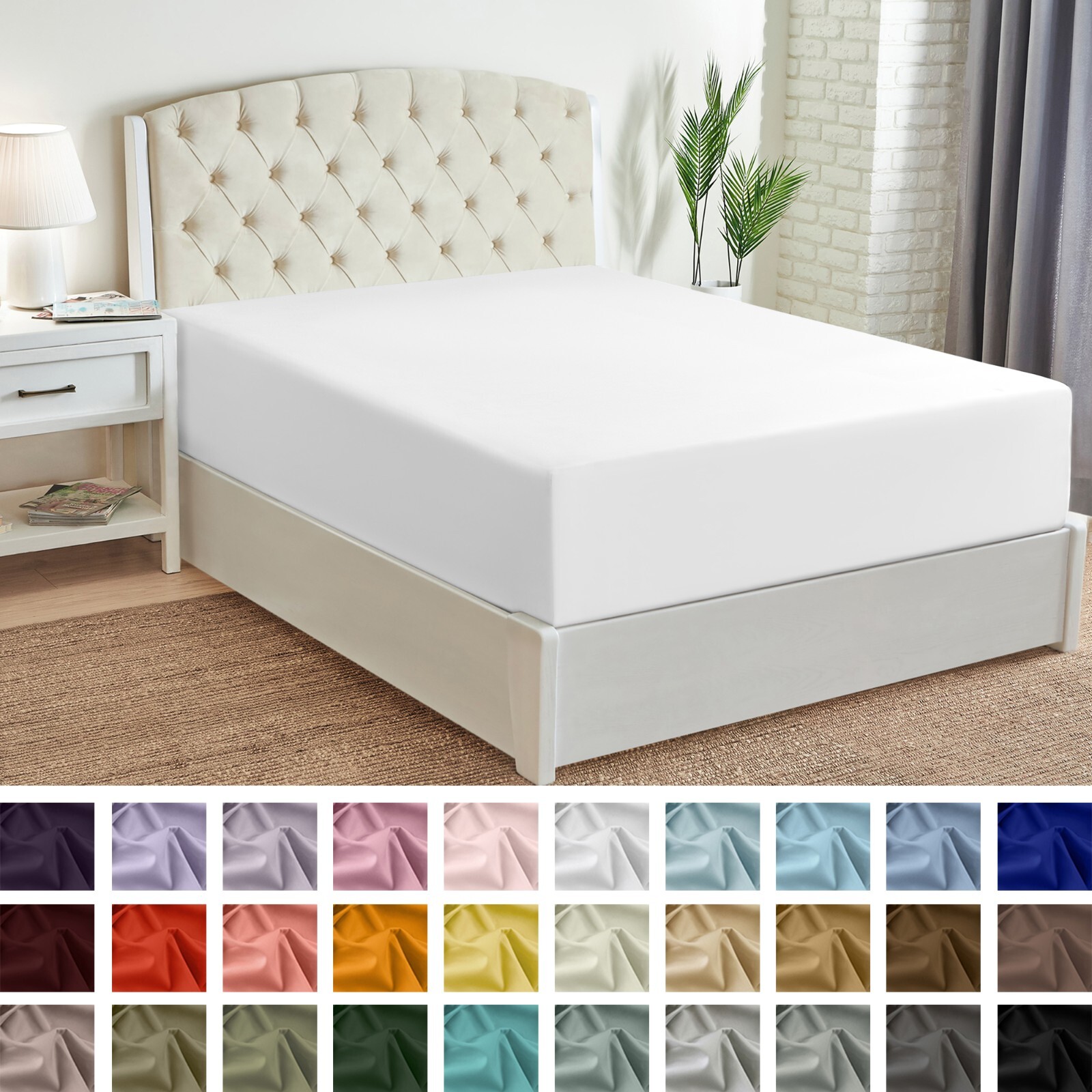 Mellanni Fitted Sheet Microfiber Extra Deep Pocket Up To 21" Deep Mattress gallery