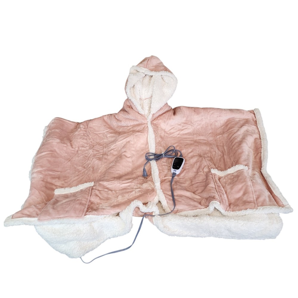 Sealy Warming Wrap Electric Heated Throw Blanket Sherpa Fleece Pink 50" x 60"