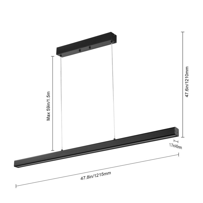 Dimmable Linear Pendant Light, 20W, 47 in LED Linear Light Fixture Chandelier gallery
