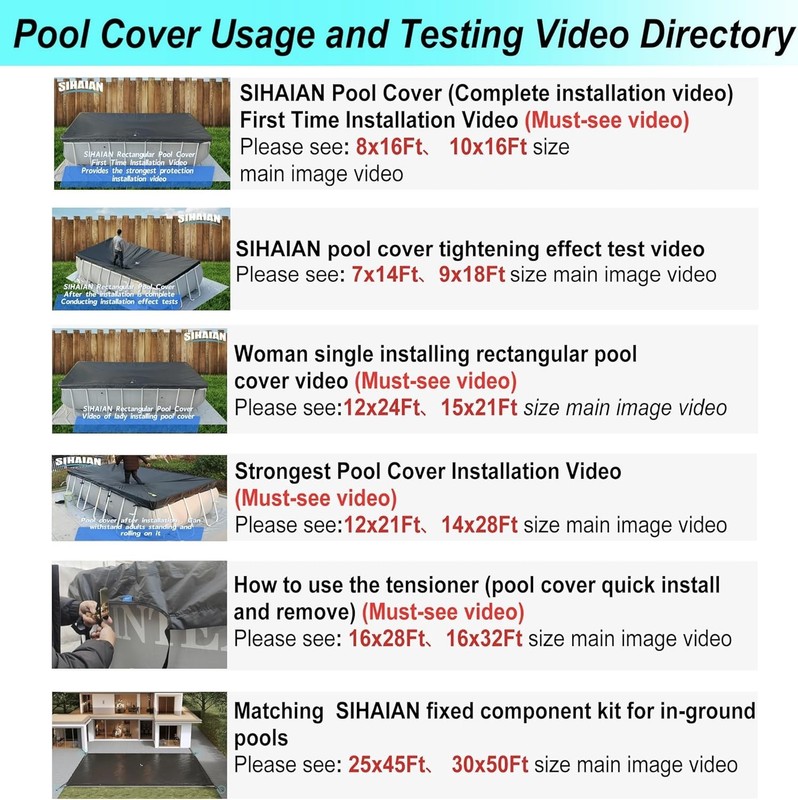 12x24Ft Rectangular Pool Cover with Side Storage for Oval and Rectangular Above gallery