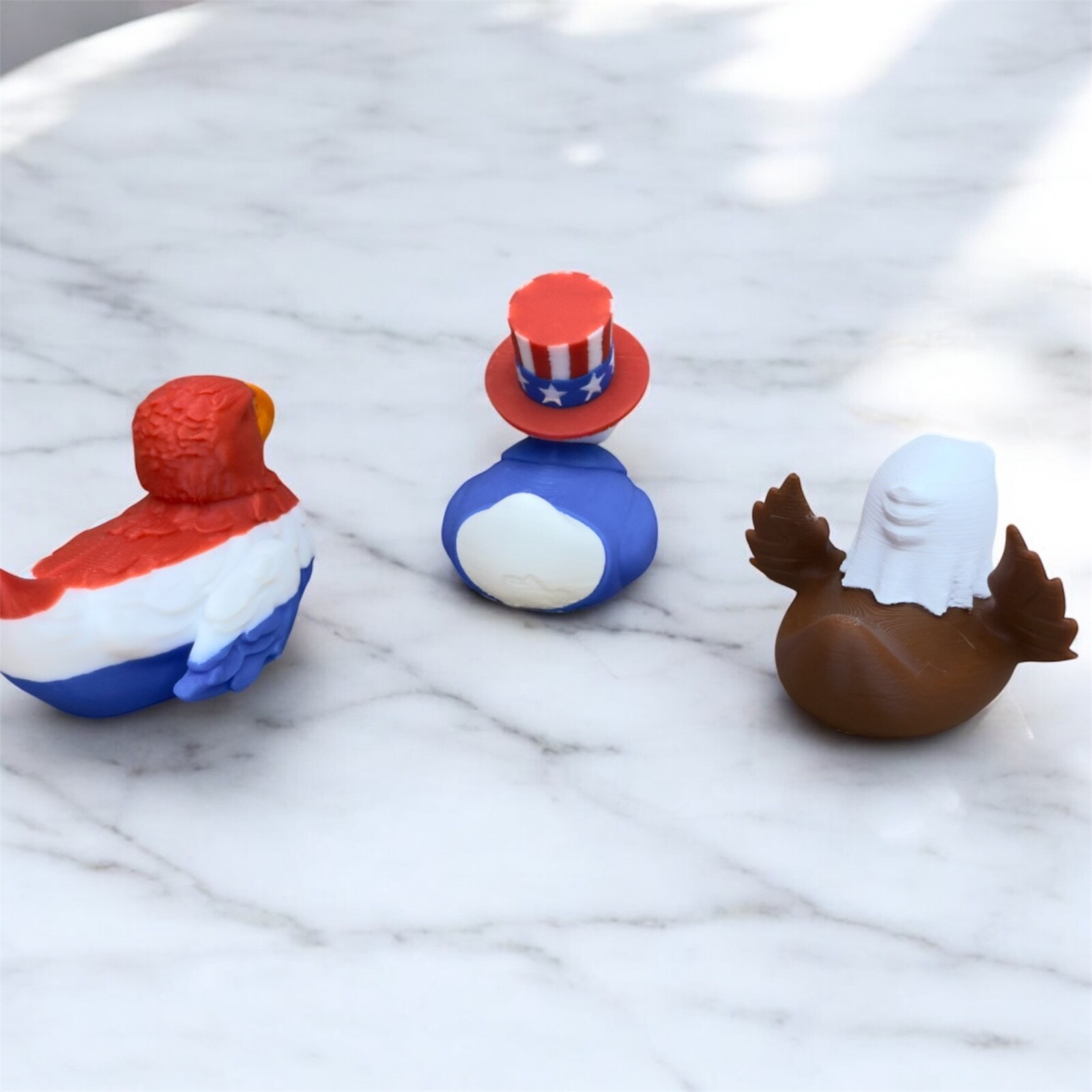 Patriotic Duck Figurines – Uncle Sam, Bald & Waving Eagle | Jeep Cruise 4th July gallery