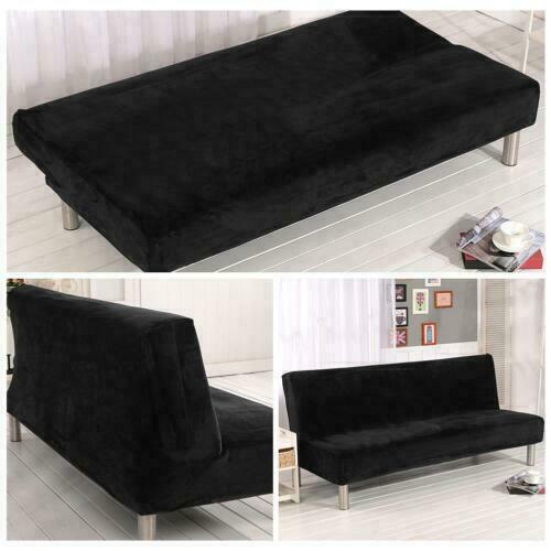 Armless Sofa Cover Stretch Velvet Sofa Bed Cover Futon Slipcover Protector gallery